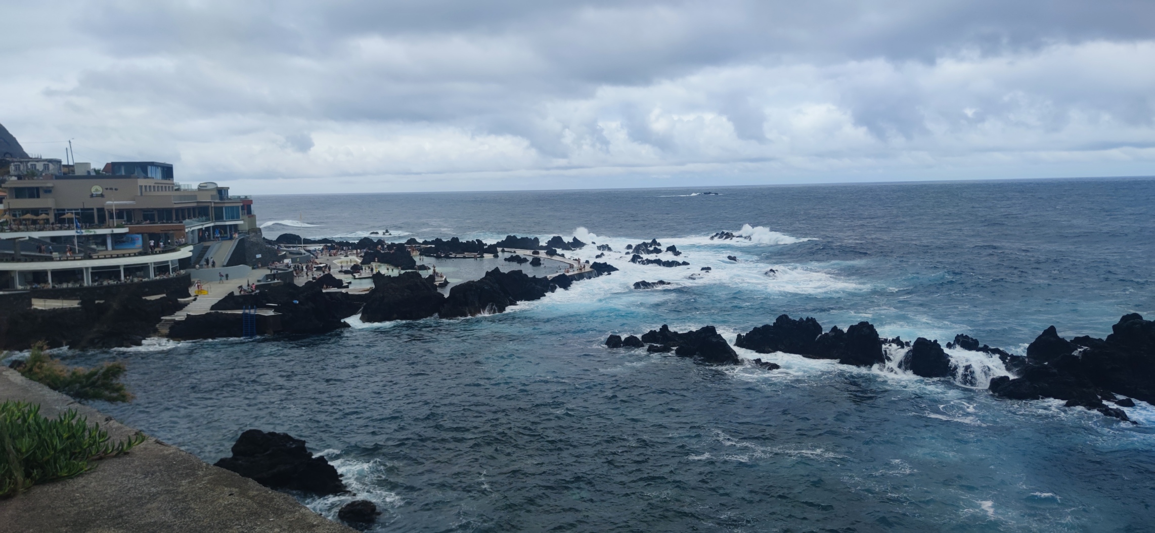 Panoramic ocean view with sharp cliffs